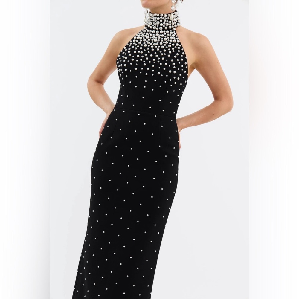 NWT San Joy embellished sparkle halter-style maxi dress women’s size L
